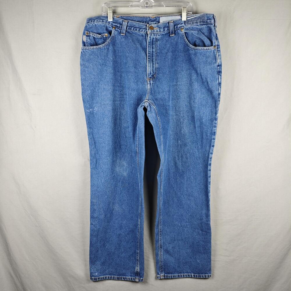 Carhartt Jeans Mens 40x30 Blue Relaxed Fit Straight Leg Denim Workwear 381-83